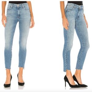 MOTHER The Stunner Zip Ankle Step Fray Jean Color Camp Expert Size 27